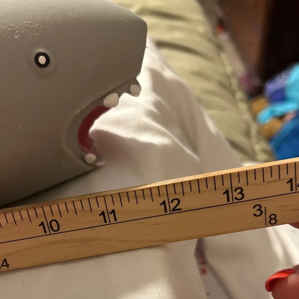Large Grey Shark Squishy Vinyl Toy 13.5 In Open Mouth Great White Ocean Figure